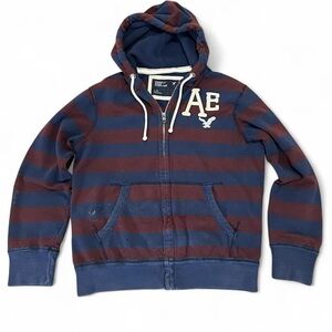 AE Striped Hoodie in Blue and Brown